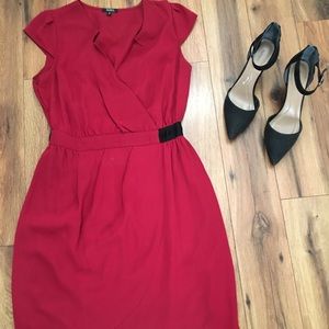 Maroon/deep red wrap style dress